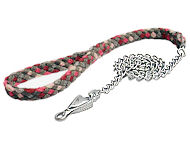 4 ft Braided nylon dog leash with chain for walking dogs 4 ft Braided nylon dog leash with chain for walking dogs