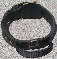 2 ply leather agitation dog collar with handle-custom dog collar