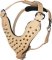 Padded Spiked Leather Dog Harness - Tan Color SPIKED HARNESS
