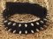 Black Nylon Spiked Dog Collar-2 Rows of spikes collar