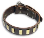 GENUINE LEATHER DOG COLLAR 1 1/2'' wide for all dogs