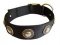 Nylon Dog Collar with Silver Conchos