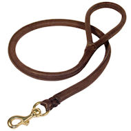 Natural Rolled Leather Dog Leash 3/4 inch for all breeds