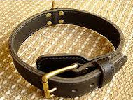 Two ply leather agitation dog collar--C33NH