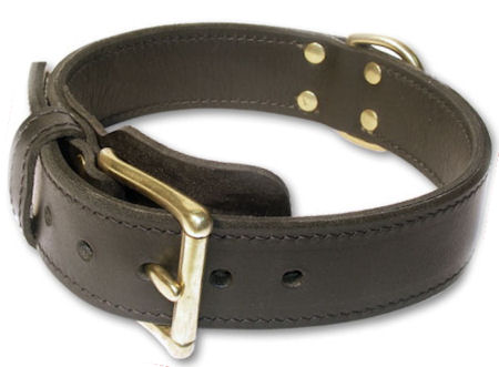 Heavy 2-Ply leather dog collar for Dog