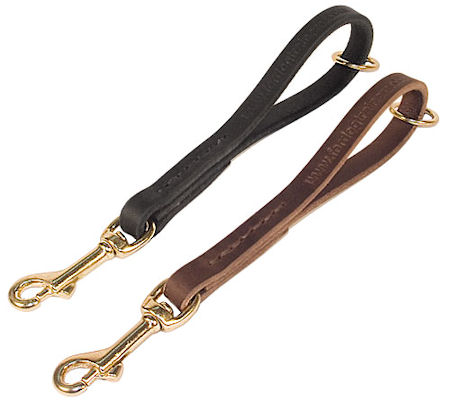 Leather Snap Tab 10 inch Leash for All Breeds