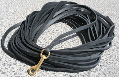 Tracking leather dog leash for a tracking harness