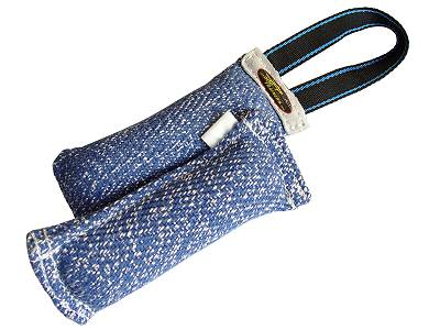 Great Synthetic "French Linen" bite tug - 2 1/3 inch x 8 inch (6cm x 20 cm) with handle