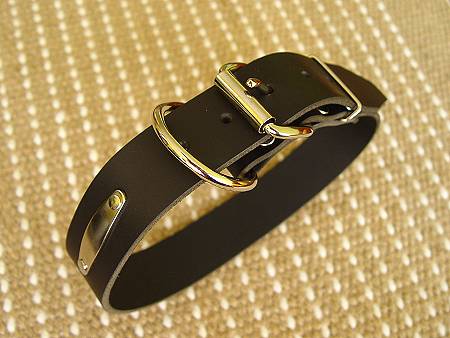 Leather dog collar for Dog with free id tag