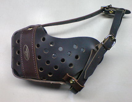 Police Leather Dog Training Muzzle